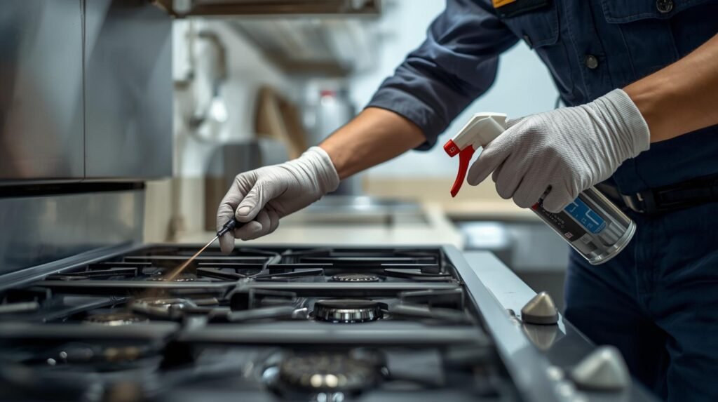 Cooking range gas leakage detection and safety inspection service