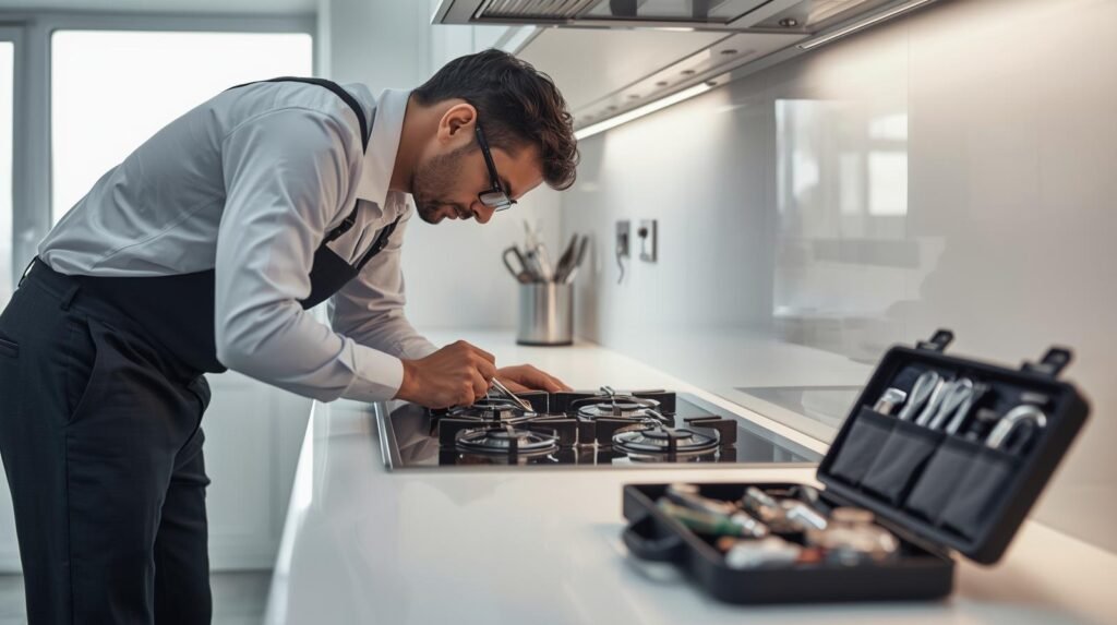 Hafele in-built gas hob maintenance service by professional technician
