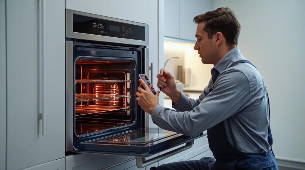 Cooking range oven heating and temperature control repair