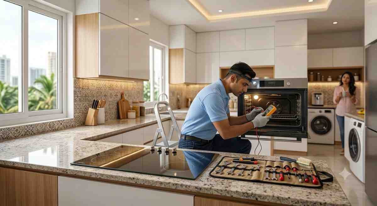 Hafele built-in oven repair in Bangalore heating element thermostat fix