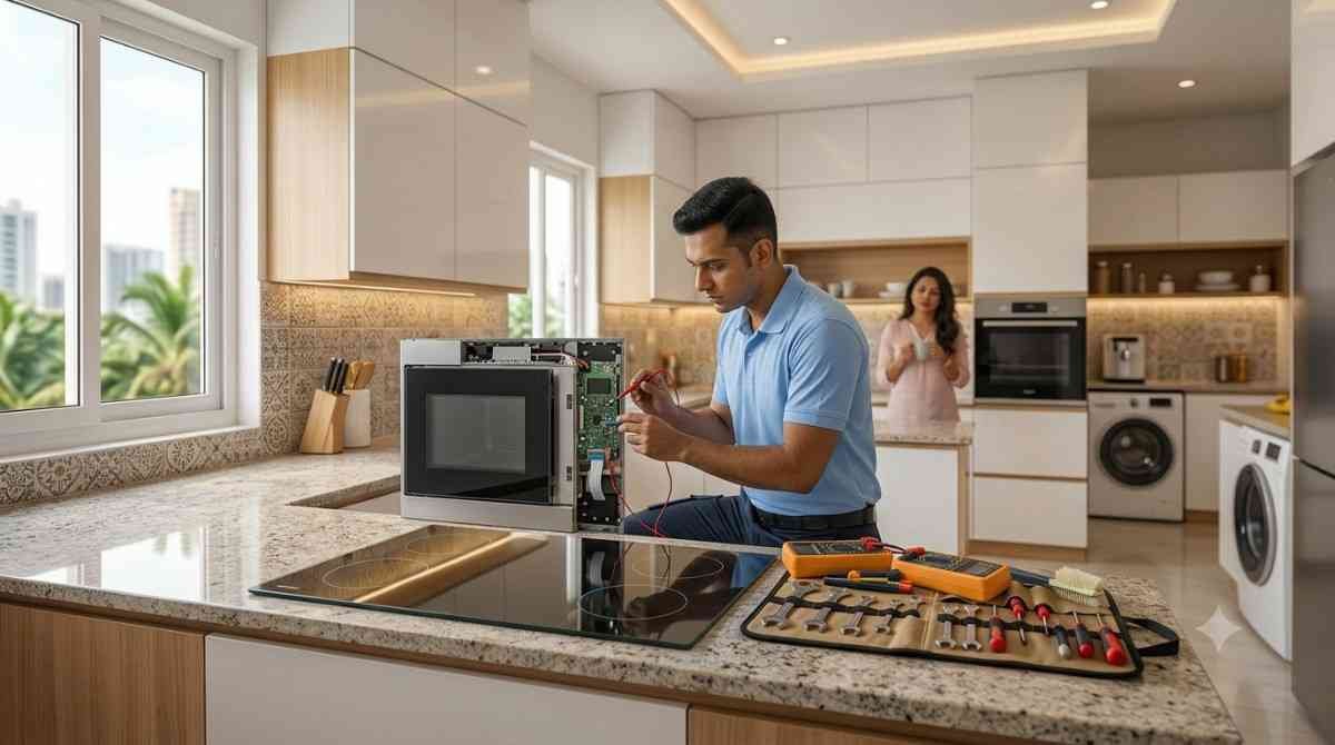 Hafele microwave oven repair in Bangalore magnetron turntable door latch fix
